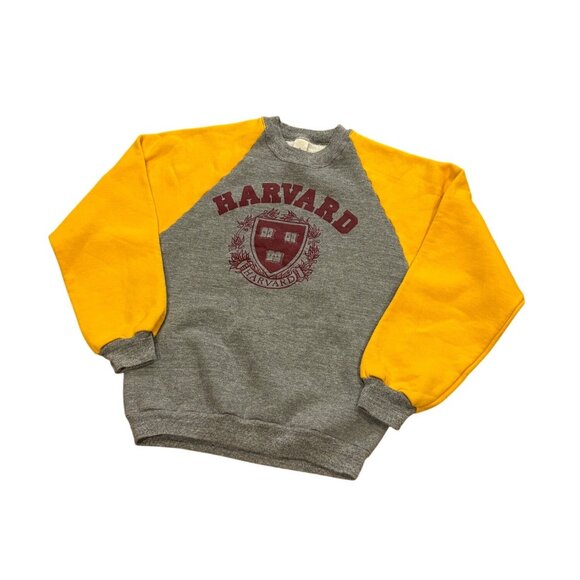 Vintage 80's Harvard University Raglan Sweatshirt Gray Made in USA Men's Medium - Picture 4 of 7